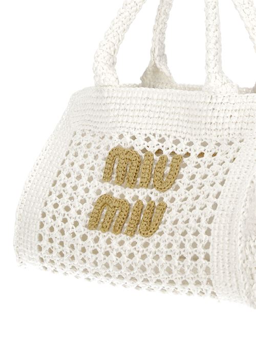 Tote bag with embroidery Miu Miu | 5BA219V-OOO2DO1F0965